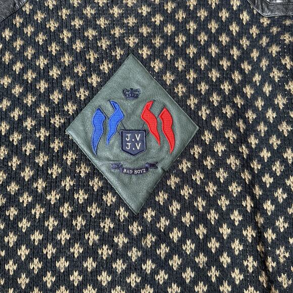 VTG Jackie Vital Sweater Men's Small 80s Geometric Bad Boyz Cosby Y2K Streetwear - Picture 3 of 11